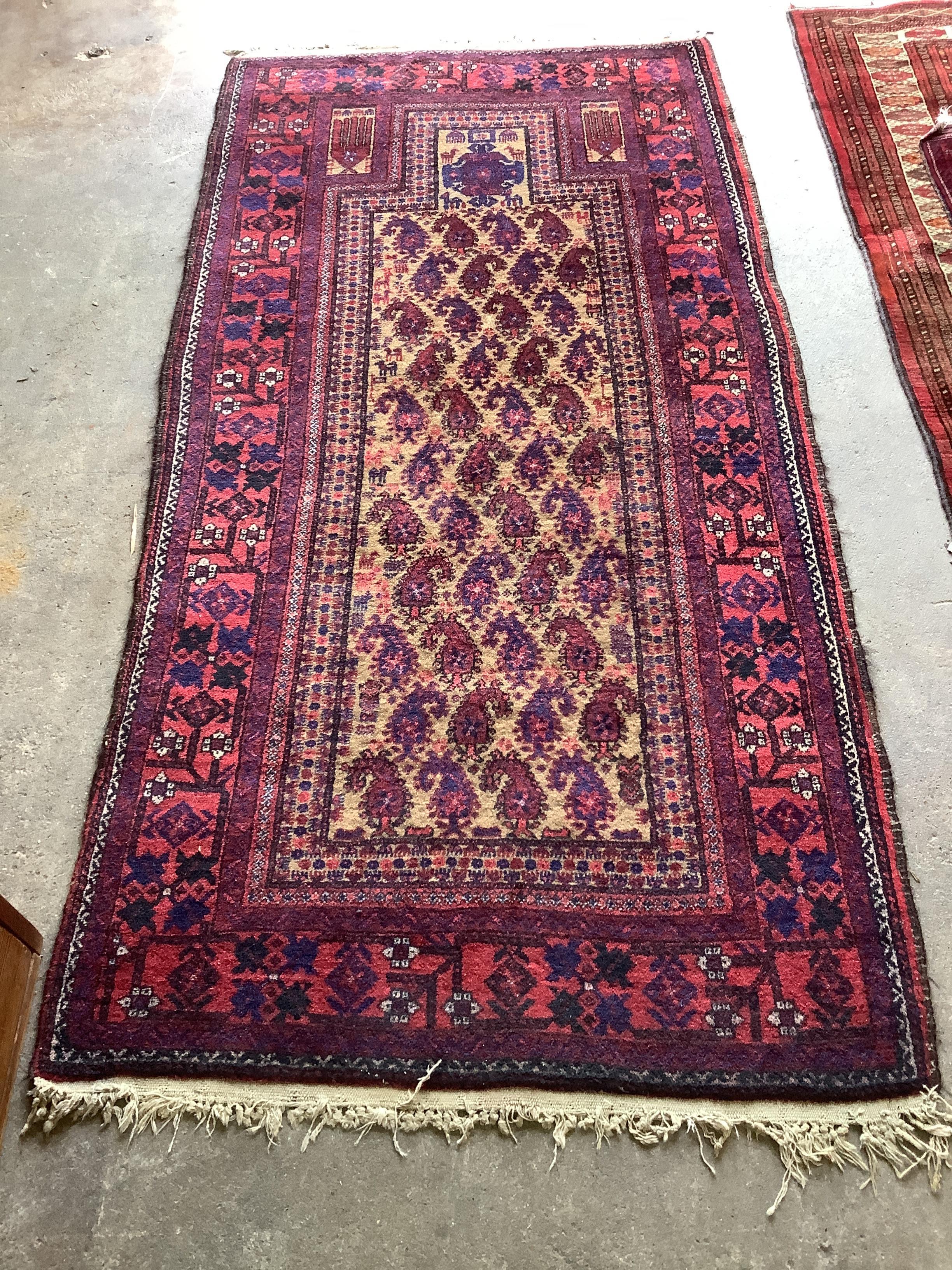 A Belouch boteh prayer rug, 190 x 96cm